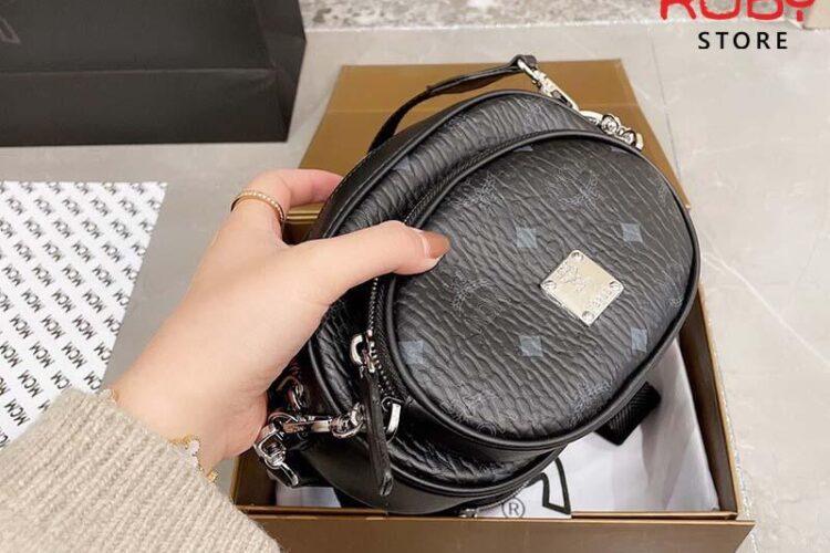Túi MCM Aren Multifunction Crossbody Pouch in Visetos Đen Cao Cấp