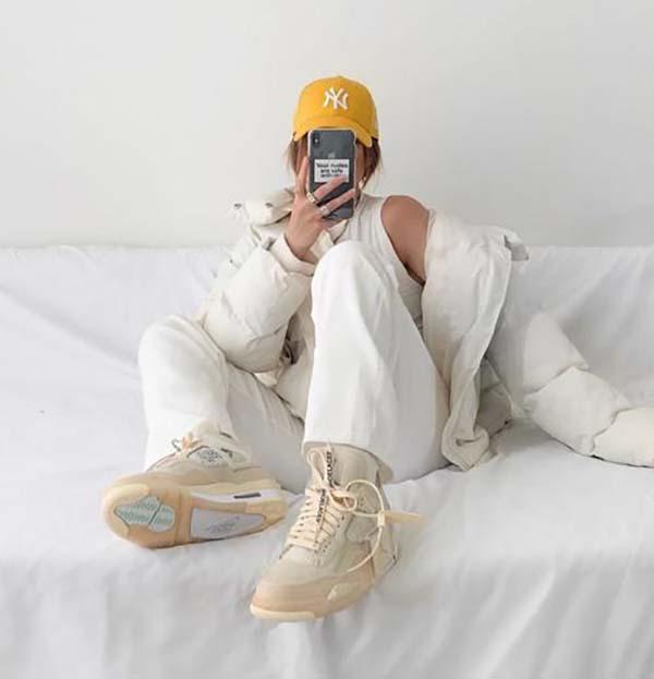 Jordan 4 Off-White Sail cho nữ
