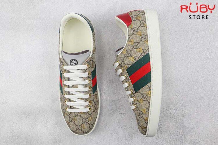 Giày Gucci Ace Xám Ong Vàng Siêu Cấp