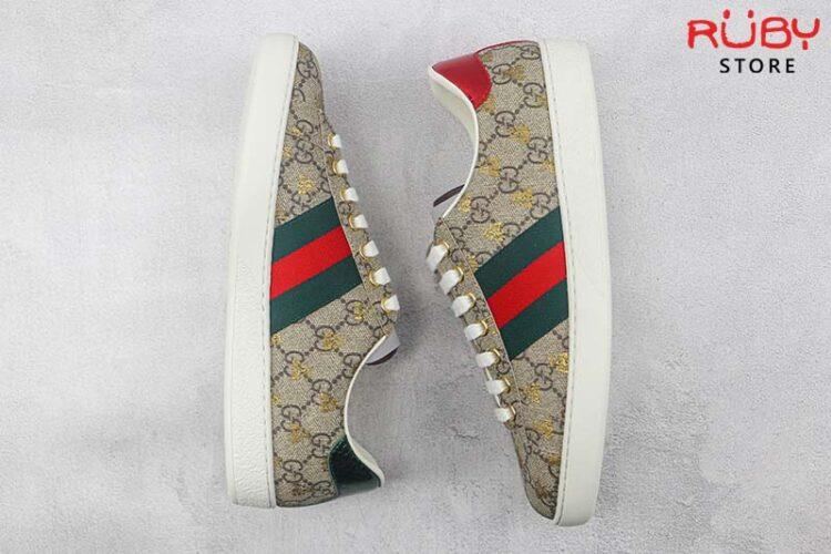 Giày Gucci Ace Xám Ong Vàng Siêu Cấp