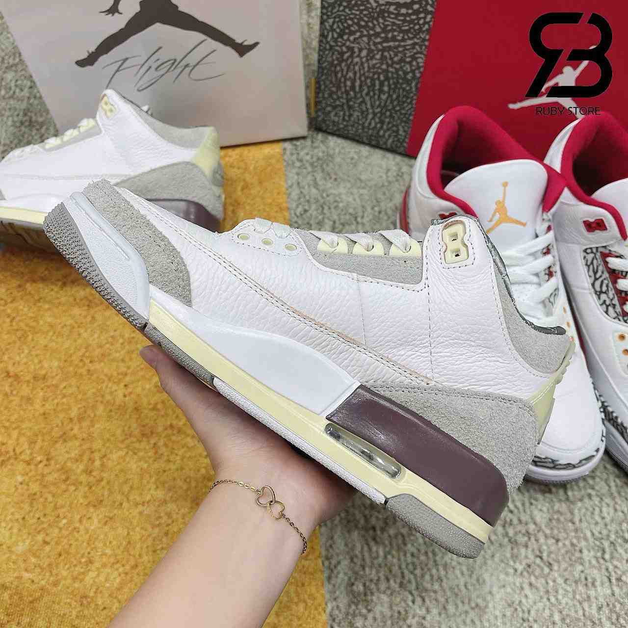 Giày Jordan 3 A Ma Maniére Trắng Nâu