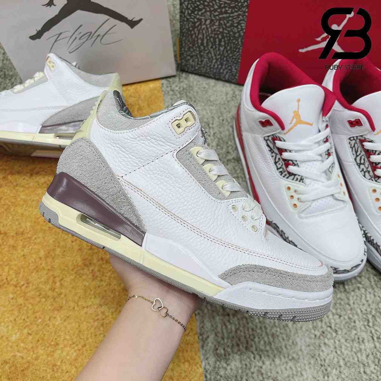 Giày Jordan 3 A Ma Maniére Trắng Nâu