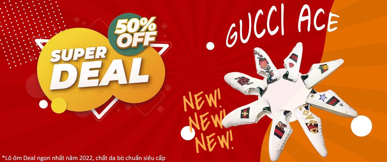 Banner deal sale giày gucci ace tại Ruby Store