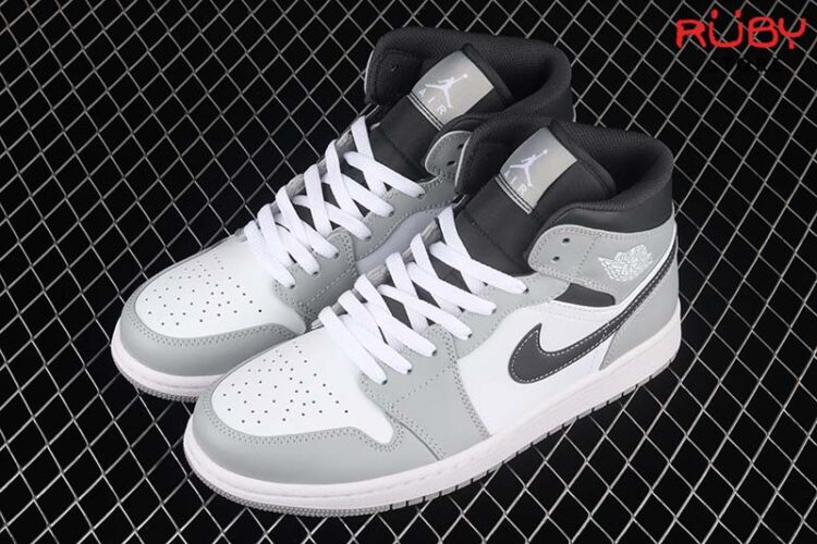 Giày Nike Jordan 1 Mid Light Smoke Grey Anthracite Xám