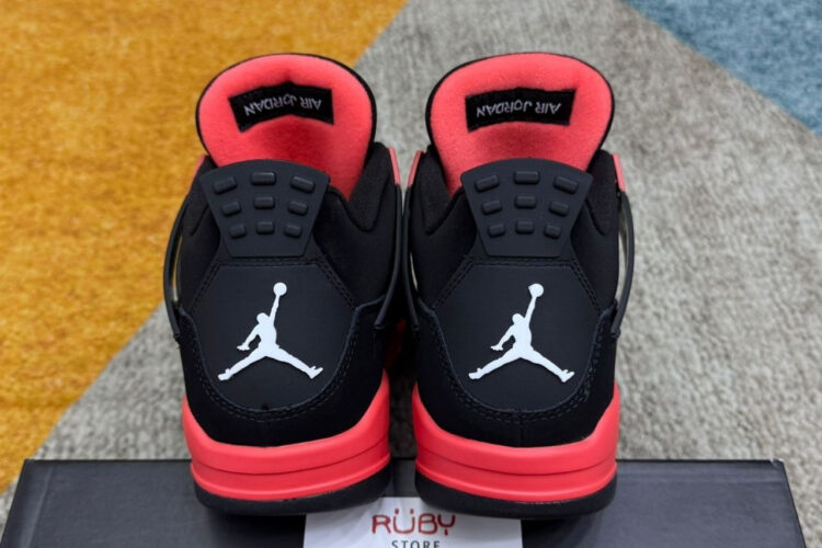 Giày Air Jordan 4 Red Thunder đen đỏ