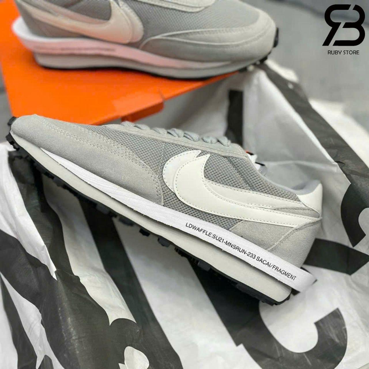 Giày Nike LD Waffle Sacai Fragment Grey Xam