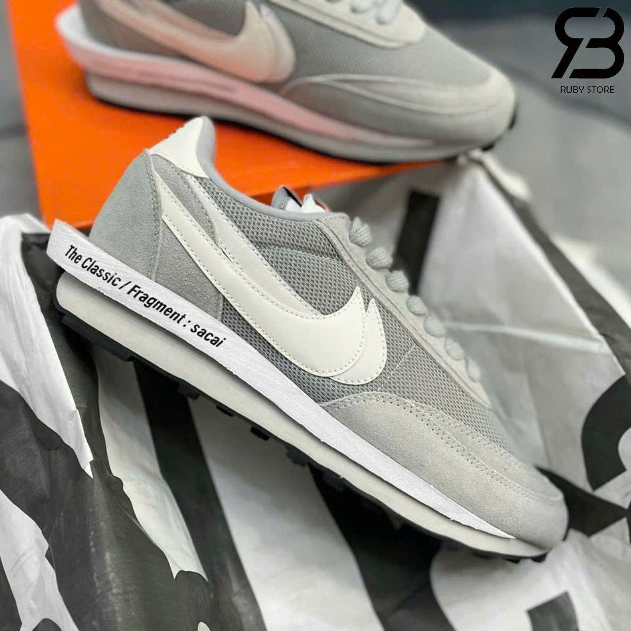 Giày Nike LD Waffle Sacai Fragment Grey Xam
