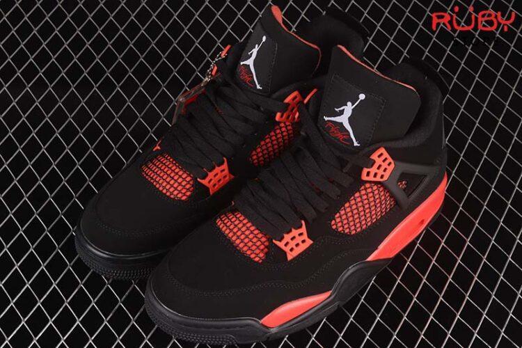 Giày Air Jordan 4 Red Thunder Đen Đỏ Siêu Cấp TT