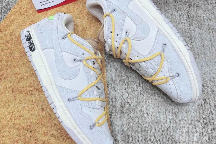Giày Nike Dunk Low Off-White Lot 39 Xám Vàng