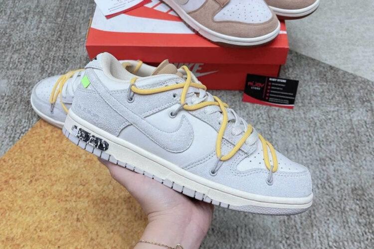 Giày Nike Dunk Low Off-White Lot 39 Xám Vàng