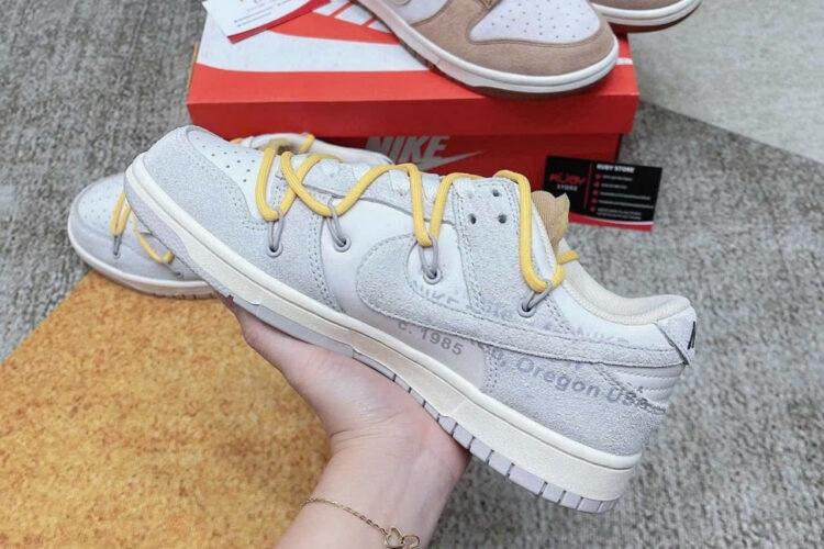 Giày Nike Dunk Low Off-White Lot 39 Xám Vàng