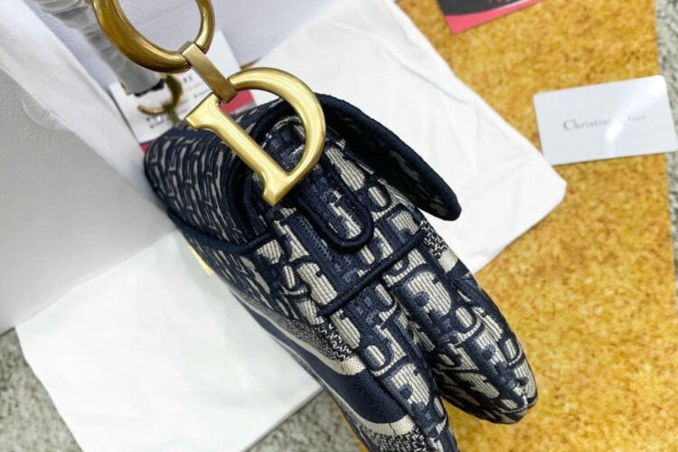 Túi Dior Saddle Oblique Embroidery Blue Xanh 25CM Siêu Cấp