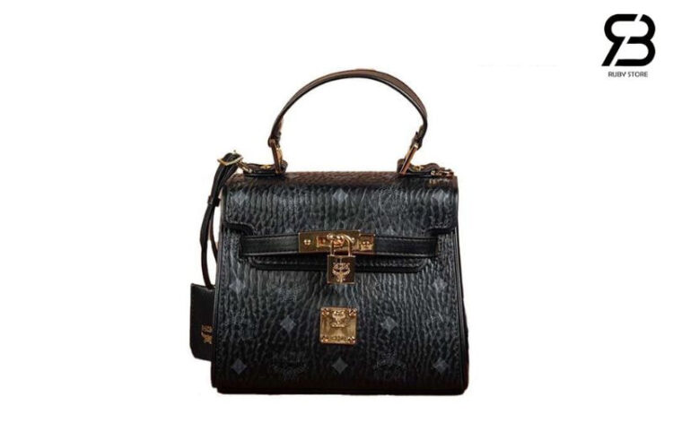 Túi Mini Heritage Satchel In Visetos Đen 18CM