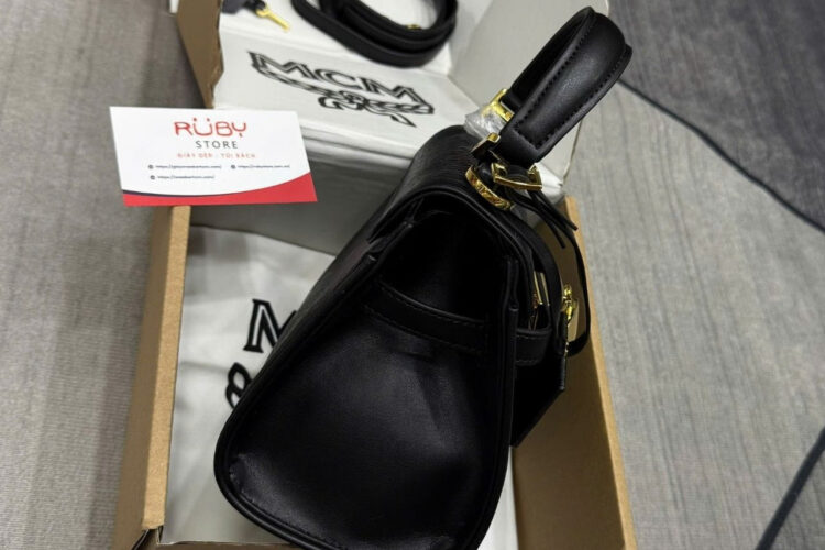Túi Mini Heritage Satchel In Visetos Đen 18CM