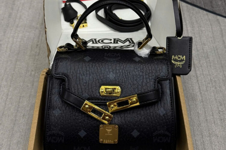 Túi Mini Heritage Satchel In Visetos Đen 18CM