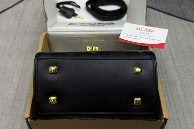 Túi Mini Heritage Satchel In Visetos Đen 18CM