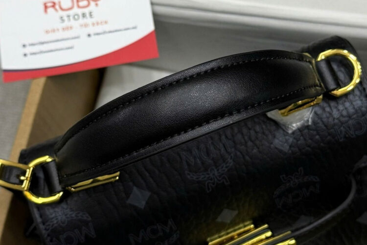 Túi Mini Heritage Satchel In Visetos Đen 18CM