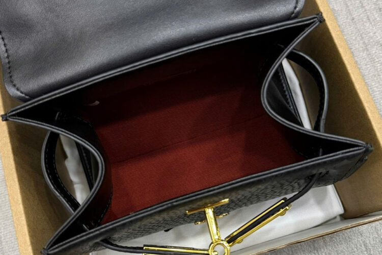 Túi Mini Heritage Satchel In Visetos Đen 18CM