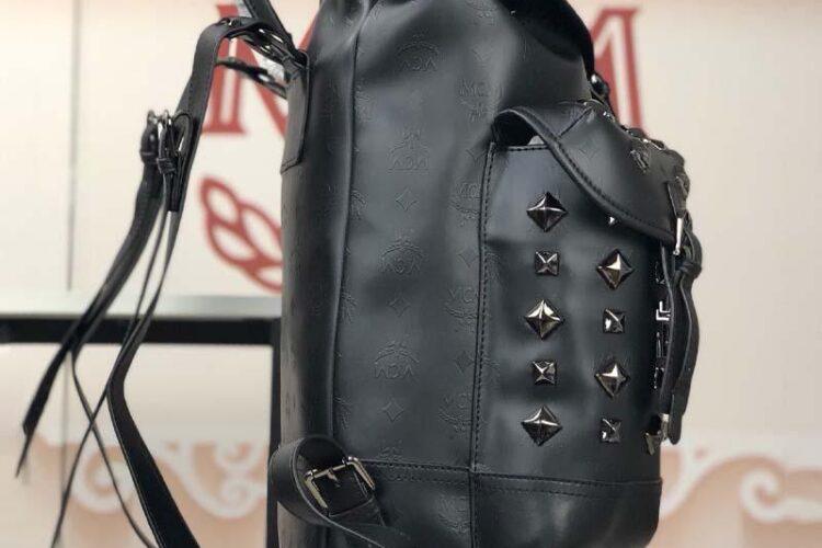 Ba Lô MCM Brandenburg Backpack Stark Front Studs Đen 42CM Best Quality