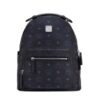 Ba Lô MCM Small Stark Backpack Double Zip Cognac Đen 33CM Best Quality