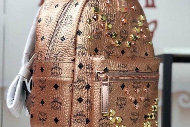 Ba Lô MCM Stark Backpack Hồng Metallic Siêu Cấp