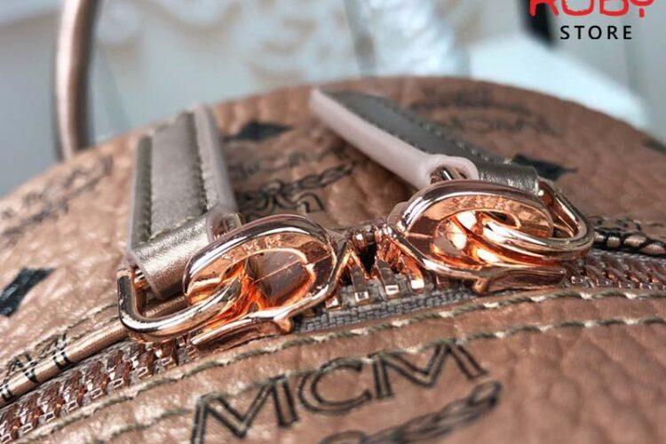 Ba Lô MCM Stark Backpack Hồng Metallic Siêu Cấp