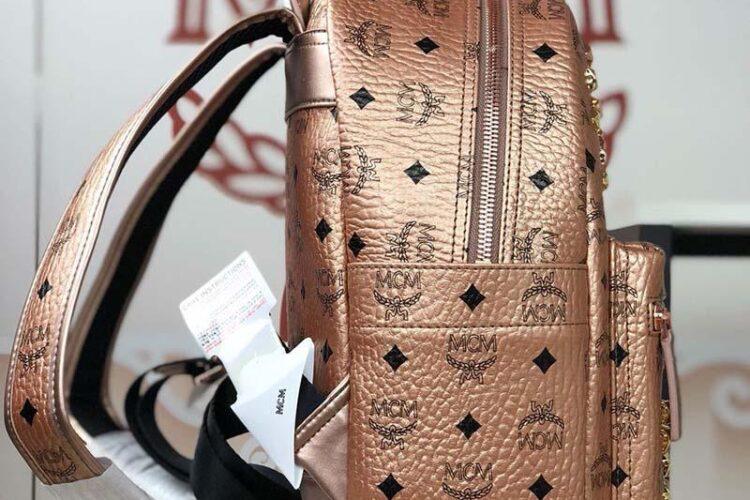 Ba Lô MCM Stark Backpack Hồng Metallic Siêu Cấp