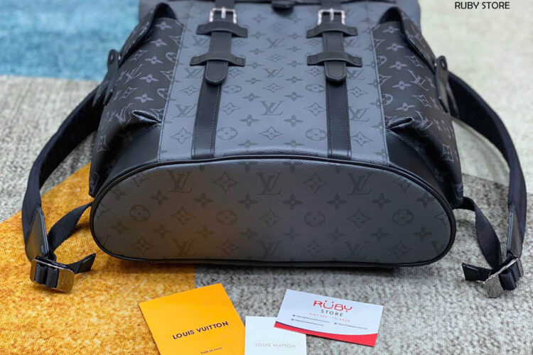 Balo LV Christopher MM Backpack Monogram Eclipse Reverse Đen 44CM Best Sale