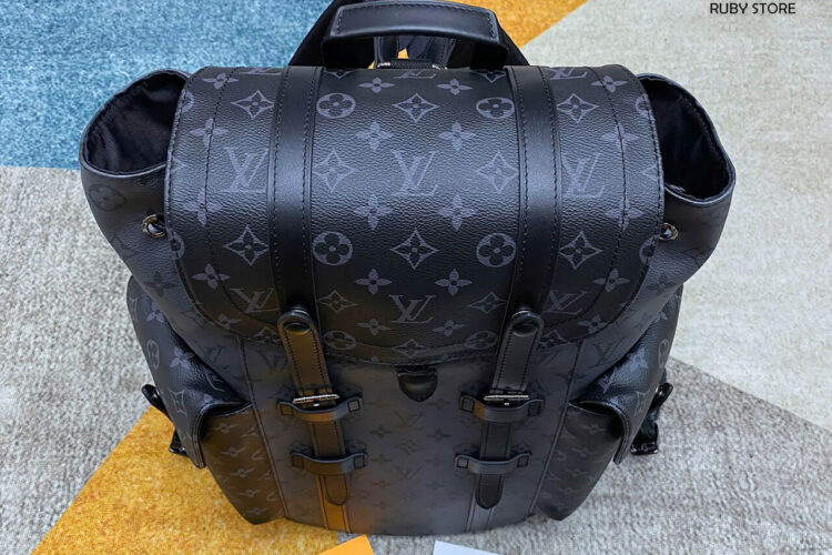 Balo LV Christopher MM Backpack Monogram Eclipse Reverse Đen 44CM Best Sale