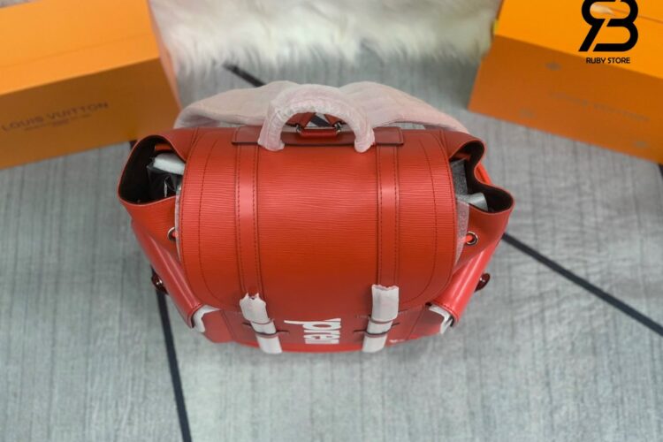 Balo LV Supreme Christopher Epi PM Đỏ 48CM Siêu Cấp
