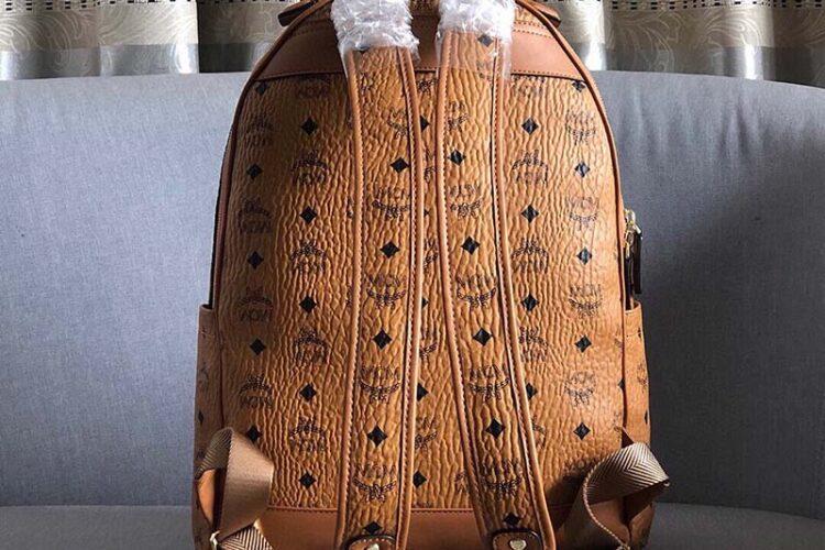 Ba Lô MCM Medium Stark Backpack In Visetos Double Zip Cognac Nâu 40CM Best Quality
