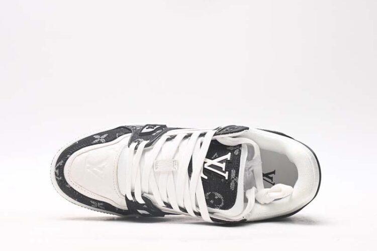 Giày Louis Vuitton Trainer Black White Trắng Đen