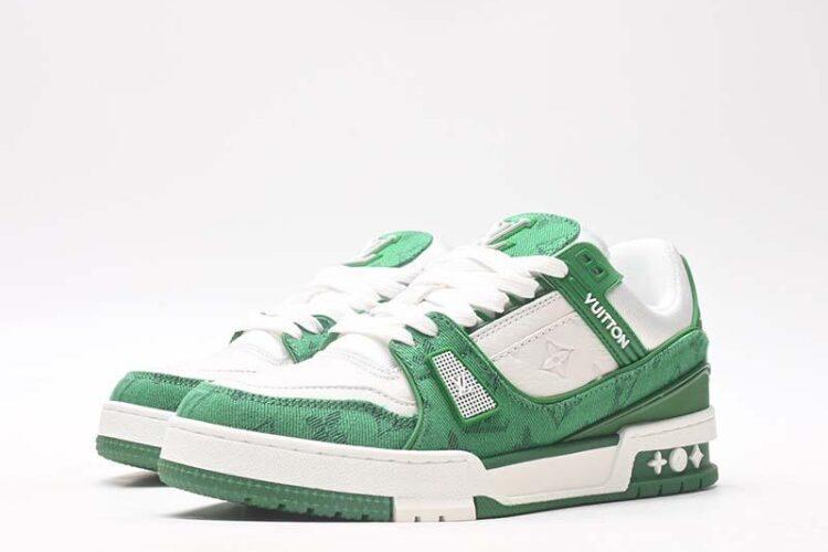 Giày Louis Vuitton Trainer White Green Xanh Lá