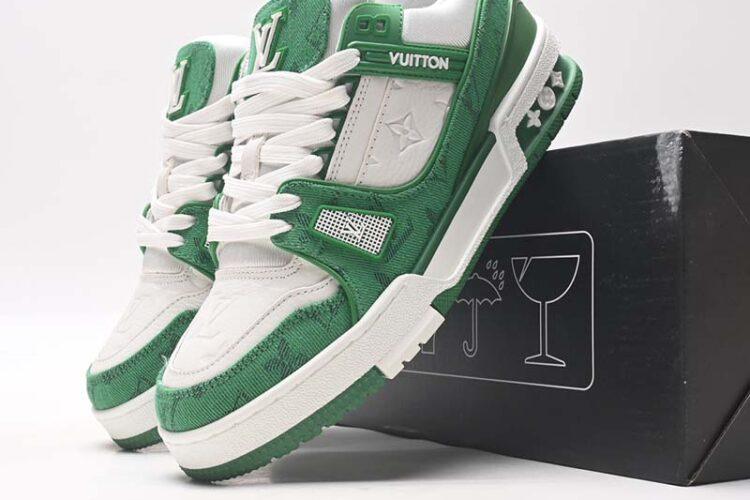 Giày Louis Vuitton Trainer White Green Xanh Lá