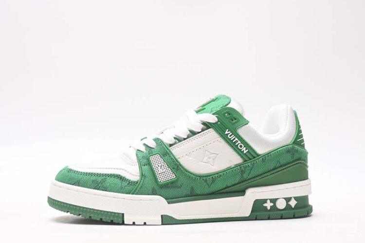 Giày Louis Vuitton Trainer White Green Xanh Lá