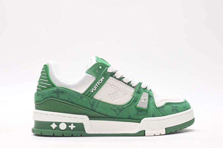 Giày Louis Vuitton Trainer White Green Xanh Lá