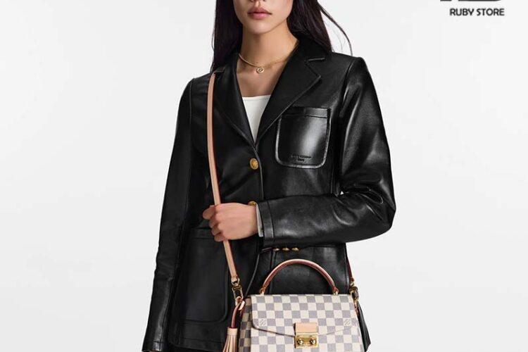 Túi LV Croisette Damier Azur N41581 Trắng Hồng 25CM Siêu Cấp Sale