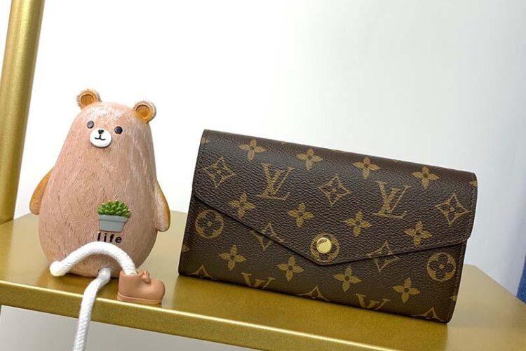 Ví LV Sarah Wallet Monogram Coated Canvas Màu Nâu 19CM Best Quality