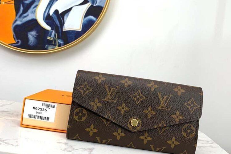 Ví LV Sarah Wallet Monogram Coated Canvas Màu Nâu 19CM Best Quality