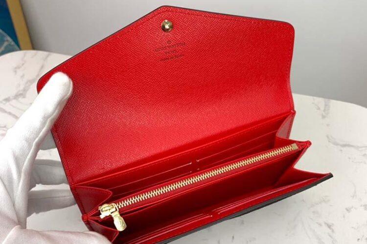 Ví LV Sarah Wallet Monogram Coated Canvas Màu Nâu 19CM Best Quality