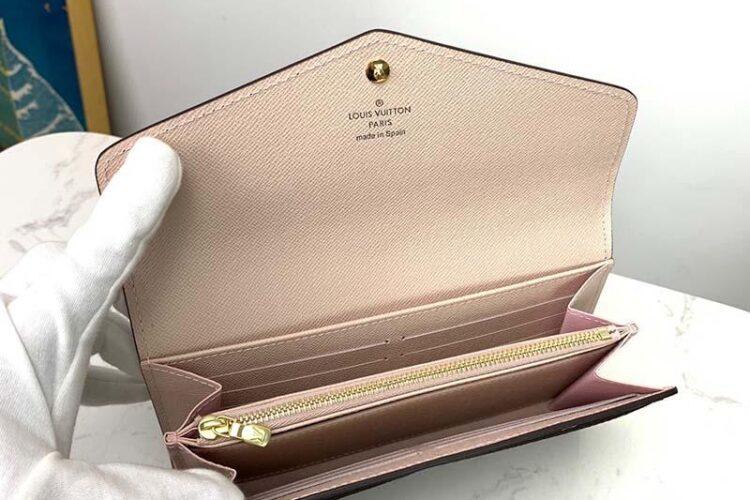 Ví LV Sarah Wallet Monogram Coated Canvas Màu Nâu 19CM Best Quality