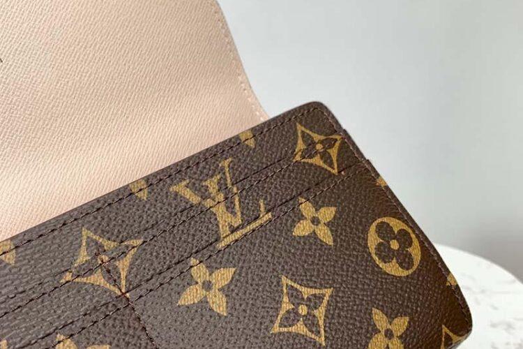 Ví LV Sarah Wallet Monogram Coated Canvas Màu Nâu 19CM Best Quality