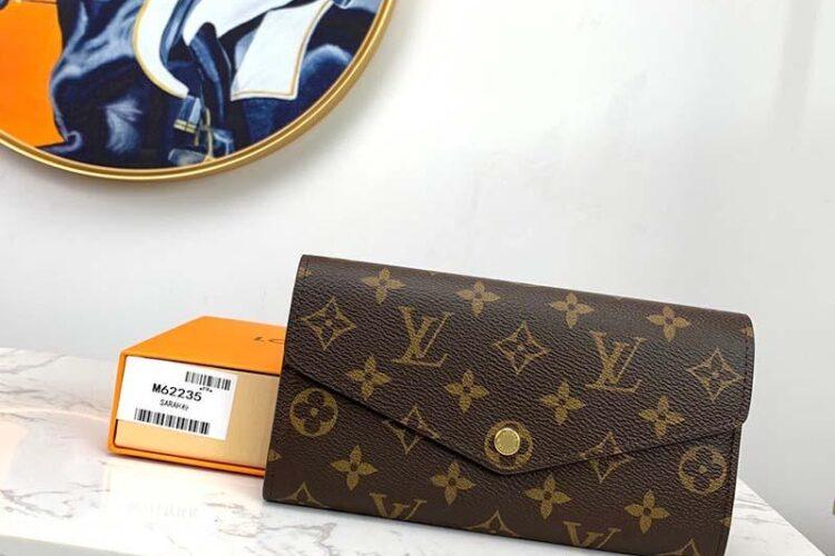 Ví LV Sarah Wallet Monogram Coated Canvas Màu Nâu 19CM Best Quality