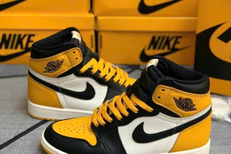 Giày Jordan 1 High Taxi đen Vàng