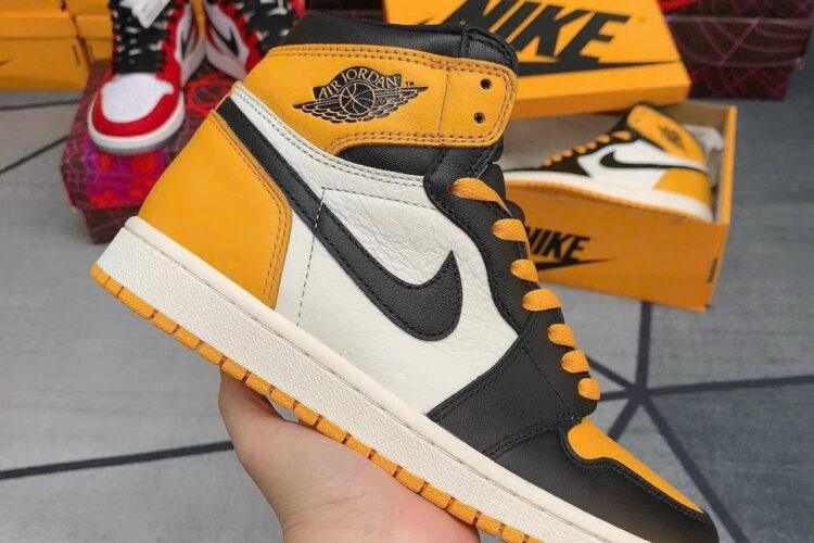 Giày Jordan 1 High Taxi đen Vàng