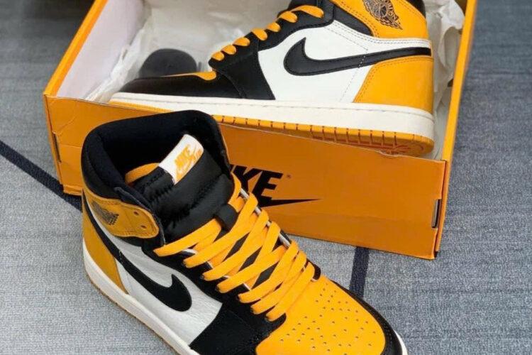 Giày Jordan 1 High Taxi đen Vàng