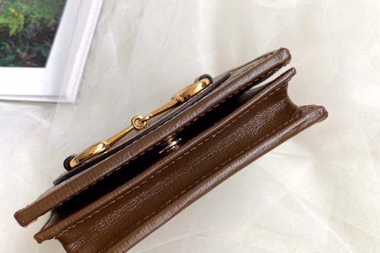 Túi Horsebit 1955 Card Case Wallet GG Supreme Nâu 11CM Siêu Cấp