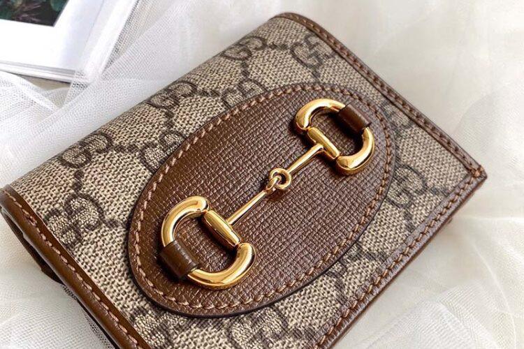 Túi Horsebit 1955 Card Case Wallet GG Supreme Nâu 11CM Siêu Cấp