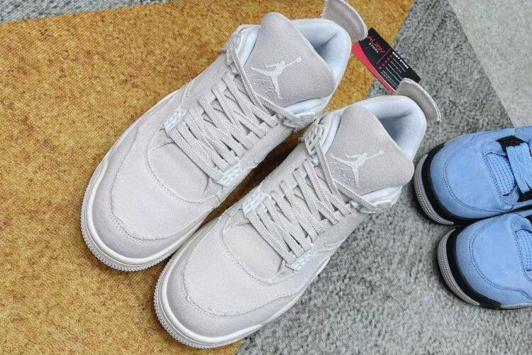 Giày Air Jordan 4 Blank Canvas Trắng Kem
