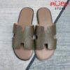 Dép Hermes Izmir Sandal Màu Olive Nâu Full Epsom Siêu Cấp